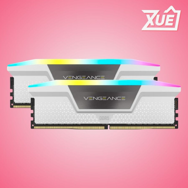 RAM CORSAIR VENGEANCE RGB 64GB (2X32GB) DDR5 5200MHZ WHITE (CMH64GX5M2B5200C40W)