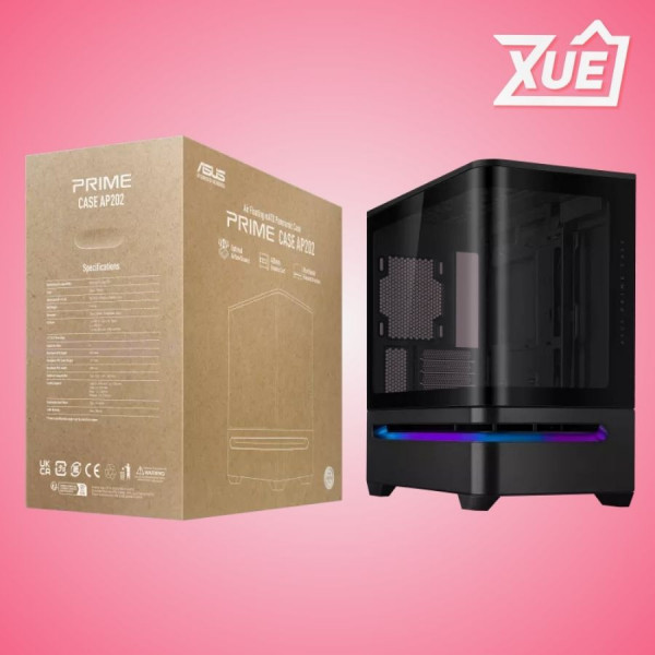 VỎ CASE ASUS PRIME AP202 TG BLACK (KHÔNG QUẠT)