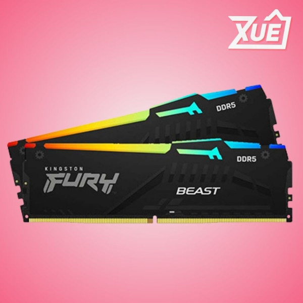 RAM KINGSTON FURY BEAST RGB 32GB (2X16GB) DDR5 6000MHZ (KF560C40BBAK2-32)