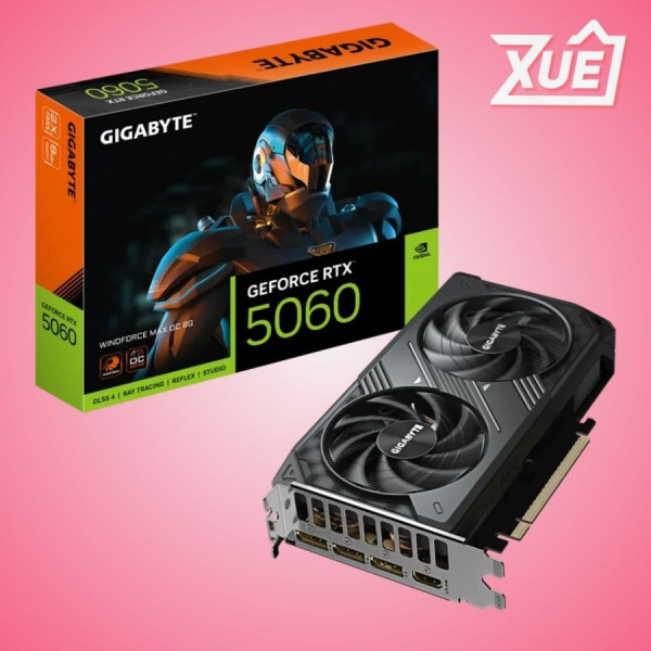 VGA GIGABYTE RTX 5060 WINDFORCE MAX OC 8GB (N5060WF2MAX OC-8GD)