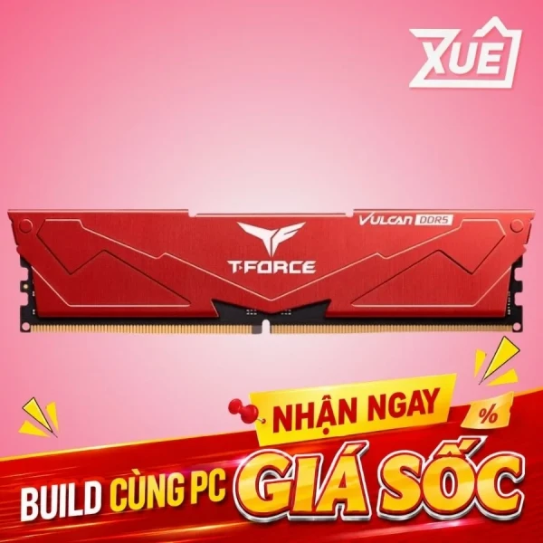 RAM TEAMGROUP T-FORCE VULCAN RED (FLRD516G6000HC38J01) 16GB (1X16GB) DDR5 6000MHZ