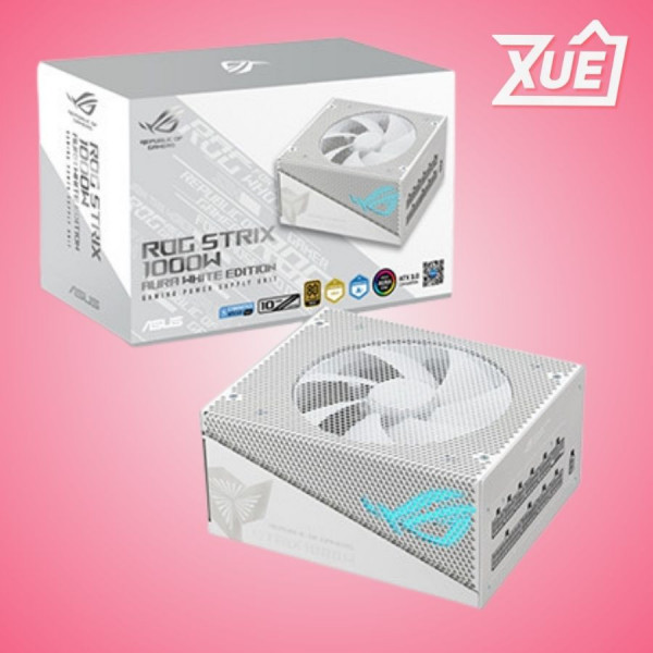 NGUỒN MÁY TÍNH ASUS ROG STRIX 1000W GOLD AURA WHITE EDITION (ATX 3.0 - PCI 5.0 - FULL MODULAR)