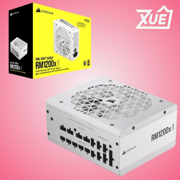 NGUỒN MÁY TÍNH CORSAIR RM1200X SHIFT WHITE (ATX 3.1, PCIE 5.1, 80 PLUS GOLD, FULL MODUL) CP-9020276-NA