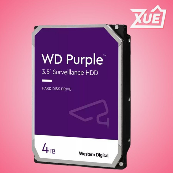 Ổ CỨNG HDD WESTERN DIGITAL PURPLE 4TB 256MB CACHE 5400RPM SATA III (WD44PURZ)