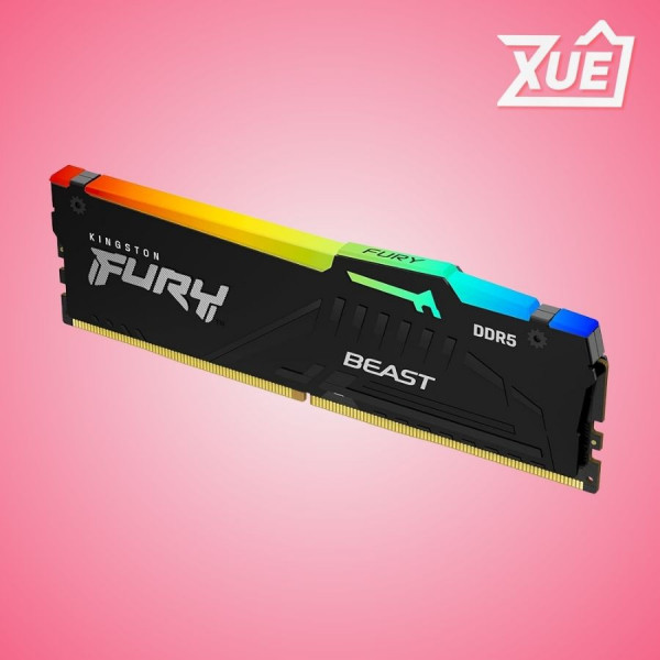 RAM KINGSTON FURY BEAST RGB 16GB (1X16GB) DDR5 6000MHZ (KF560C36BBE2A-16WP) (AMD EXPO+INTEL XMP)