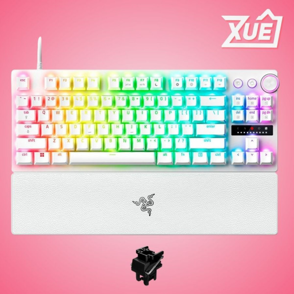 BÀN PHÍM CƠ RAZER HUNTSMAN V3 PRO TKL 8KHZ WHITE ANALOG OPTICAL SWITCH