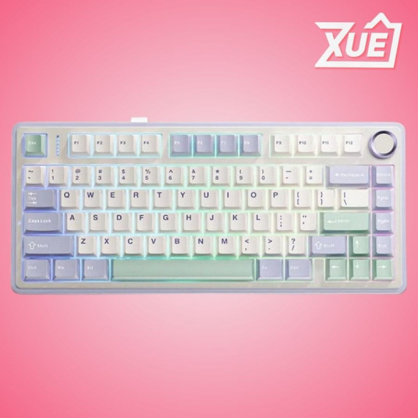 BÀN PHÍM CƠ AULA F75 - 3 MODE SEA BLUE GREY WOOD V3 SWITCH