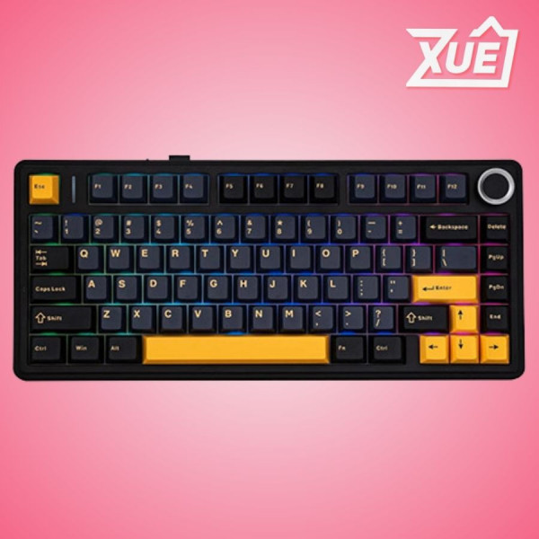 BÀN PHÍM CƠ AULA F75 3 MODE BLACK GOLD GREY WOOD V3 SWITCH