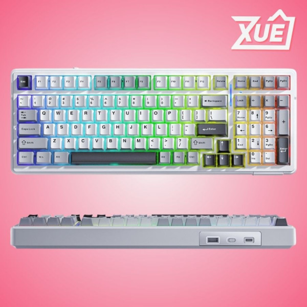 BÀN PHÍM CƠ AULA F99 3 MODE DARK KINGDOM GREY WOOD V3 SWITCH