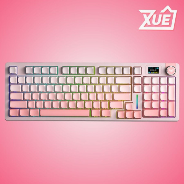 BÀN PHÍM CƠ AULA S98 PRO - 3 MODE PINK GRADIENT FLOWER FIELD SWITCH