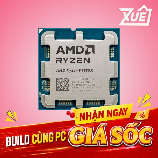 BỘ VI XỬ LÝ CPU AMD RYZEN 9 9950X (4.3 GHZ UPTO 5.7GHZ / 80MB / 16 CORES, 32 THREADS / 170W / SOCKET AM5) - TRAY