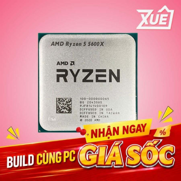 CPU AMD RYZEN 5 5600X  - TRAY (3.7 GHZ UPTO 4.6GHZ / 35MB / 6 CORES, 12 THREADS / 65W / SOCKET AM4)
