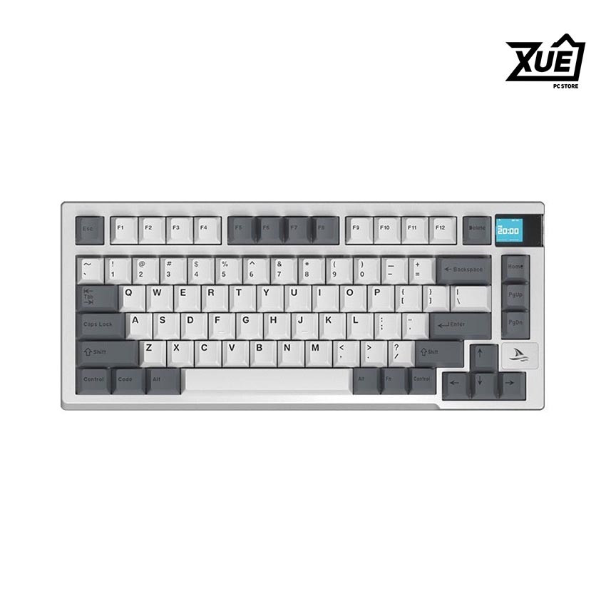 BÀN PHÍM CƠ KHÔNG DÂY DARMOSHARK K8 WHITE GREY RGB ,HOTSWAP