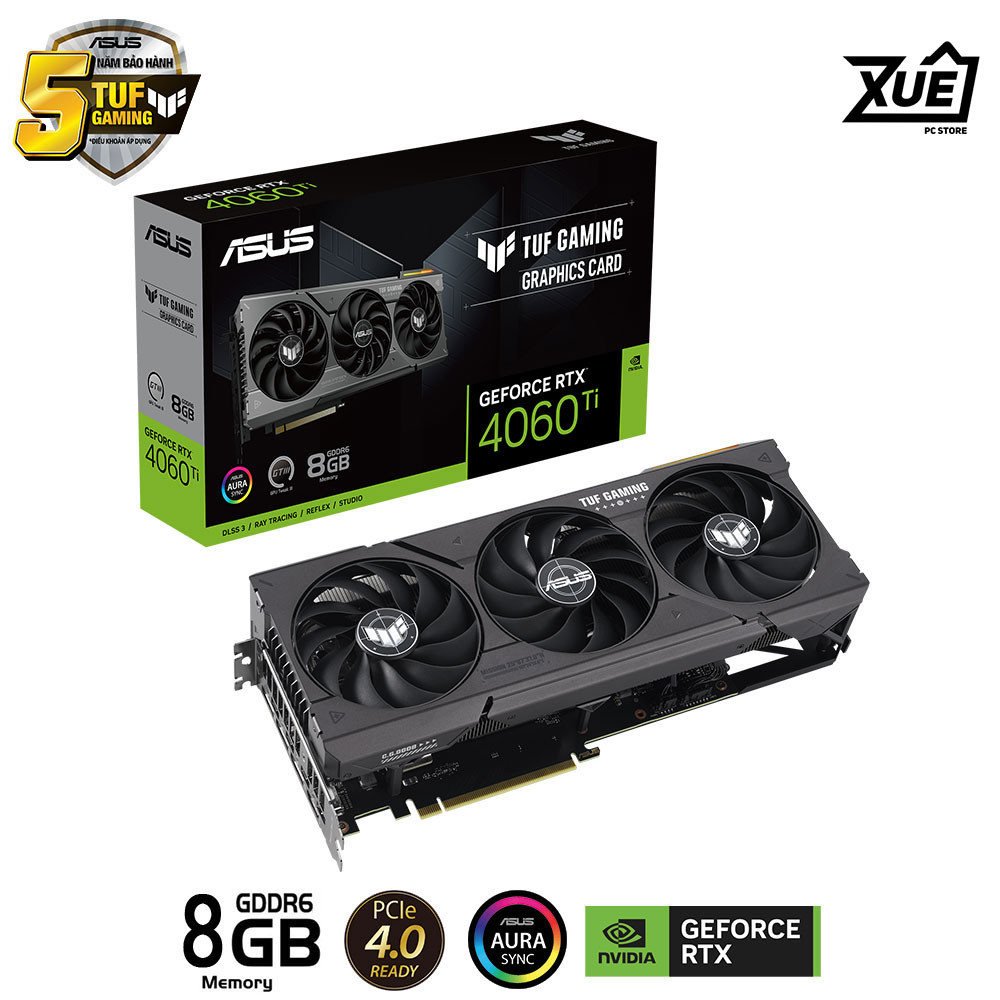CARD MÀN HÌNH ASUS TUF RTX 4060 TI O8G GAMING GDDR6 8GB