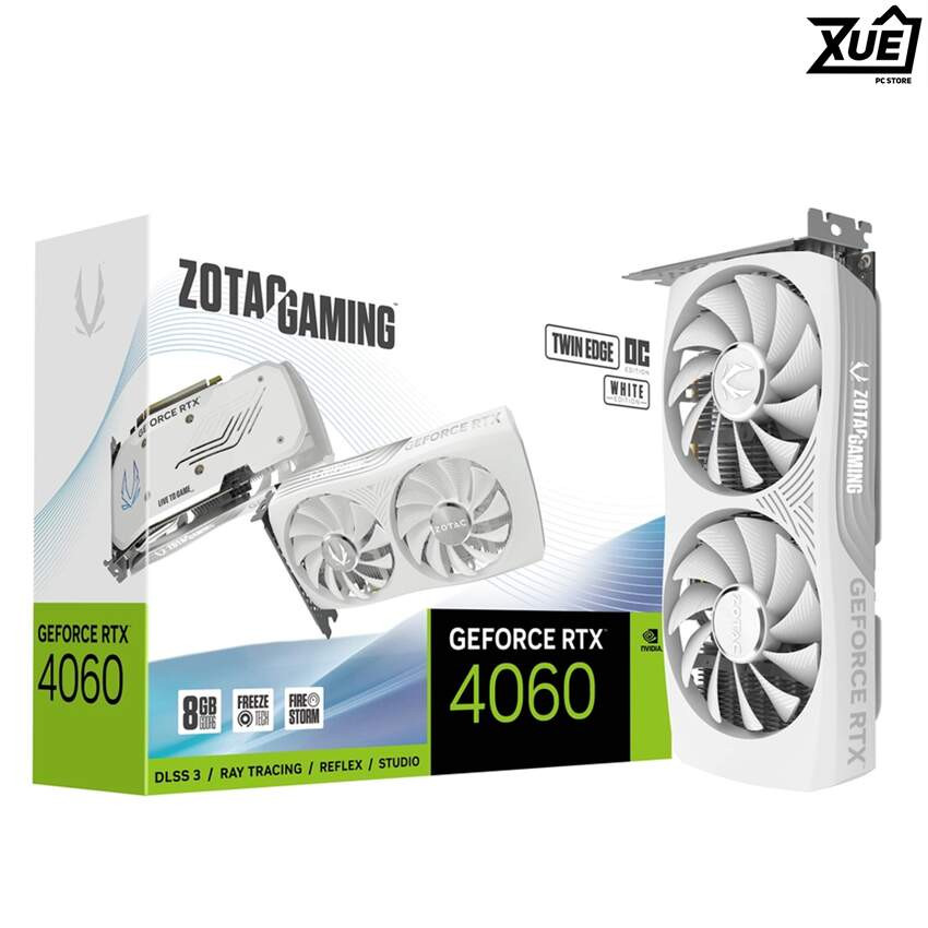 CARD MÀN HÌNH ZOTAC GAMING GEFORCE RTX 4060 TWIN EDGE OC WHITE EDITION (ZT-D40600Q-10M) 8GB GDDR6 