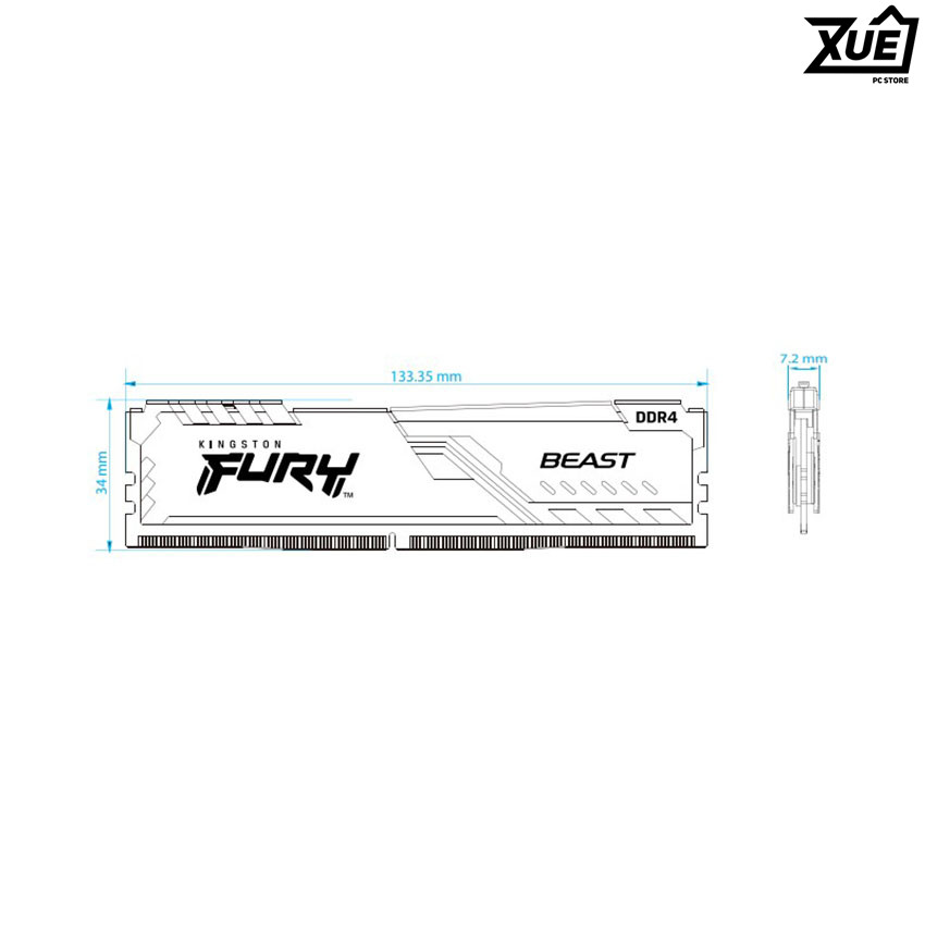 BỘ NHỚ TRONG DESKTOP KINGSTON FURY BEAST (KF426C16BB/8) 8GB (1X8GB) DDR4 2666MHZ