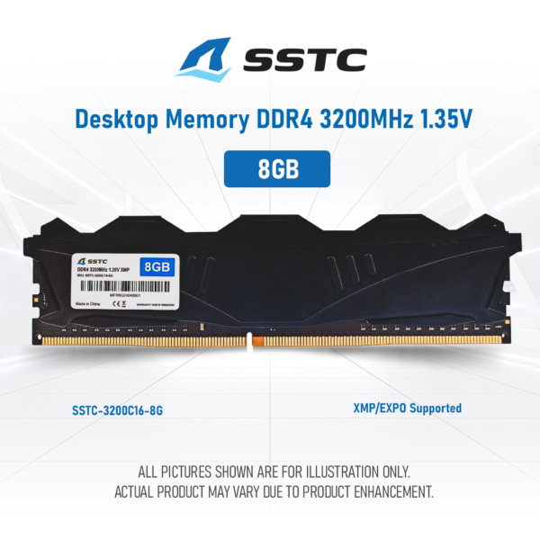 BỘ NHỚ TRONG DESKTOP SSTC DDR4 8G 3200MHZ (SSTC-3200C16-8G) XMP/EXPO