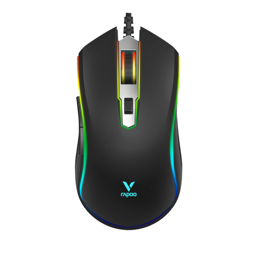 CHUỘT GAMING CÓ DÂY RAPOO V25S (MÀU ĐEN, KẾT NỐI USB, LED RGB)